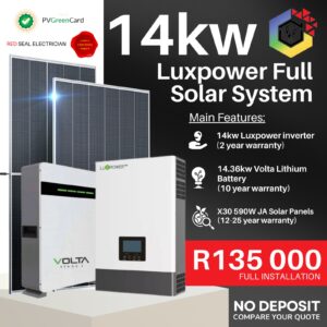 14kW Luxpower Solar System, 14.36kw Volta Lithium Battery, 30× JA Solar Panels